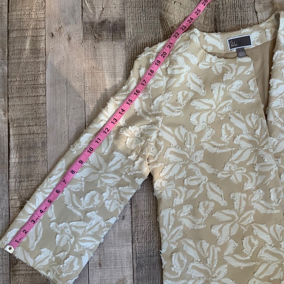 Nordstrom Chelsea28 Beige Flax Floral Eyelash Jacquard Long Blazer Jacke… - Picture 13 of 14